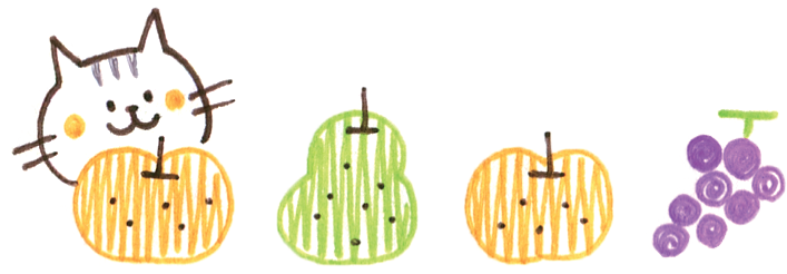 fruits and cat